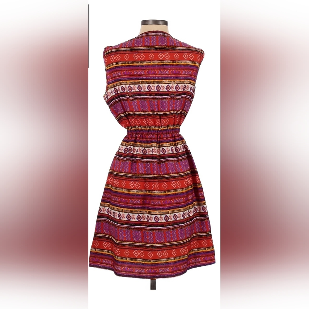 Speed Control ~ Boho Aztec Print Sleeveless Mini Dress M - Picture 2 of 11